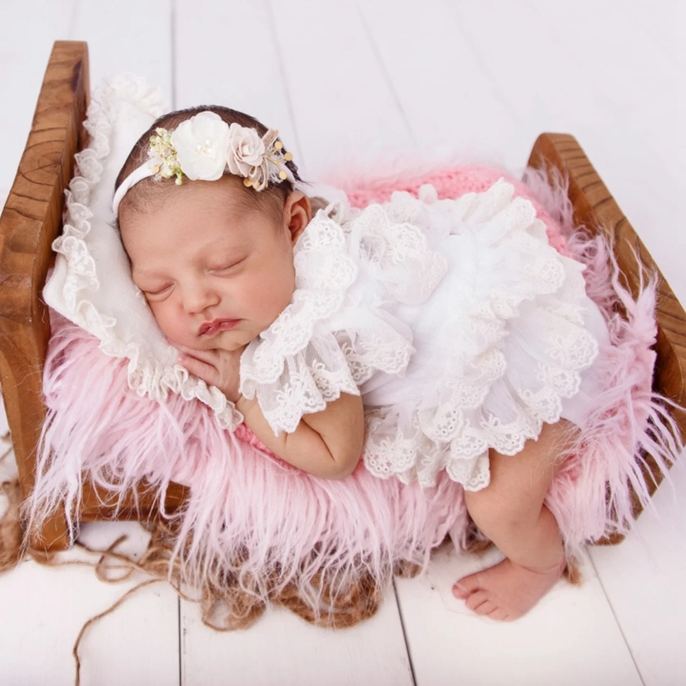 Infant Photography Props Outfit - Pasgeboren fotografie rekwisieten meisje kanten romper