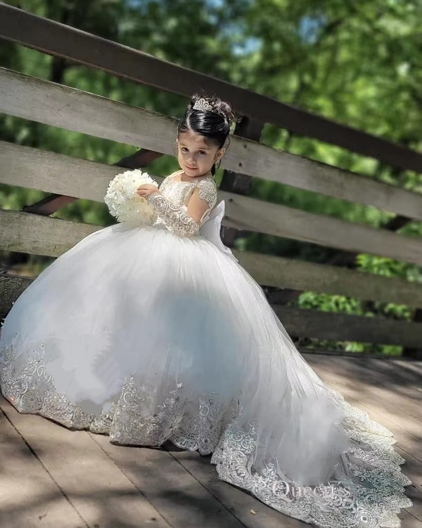 Toddler Girl Tulle Party Dress - JDY op maat gemaakte prinses bloemenmeisje