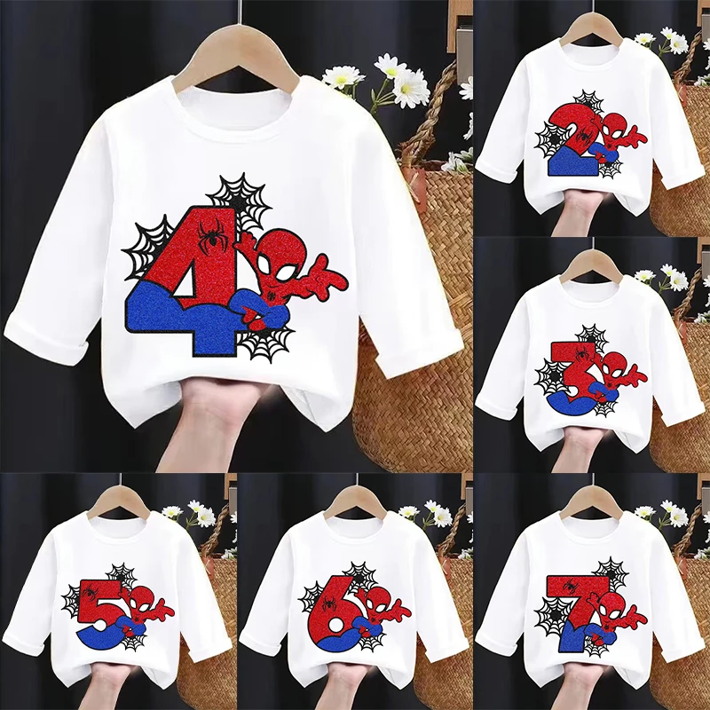 Baby Clothes - Nieuwe Spider Kinder T-shirts met lange