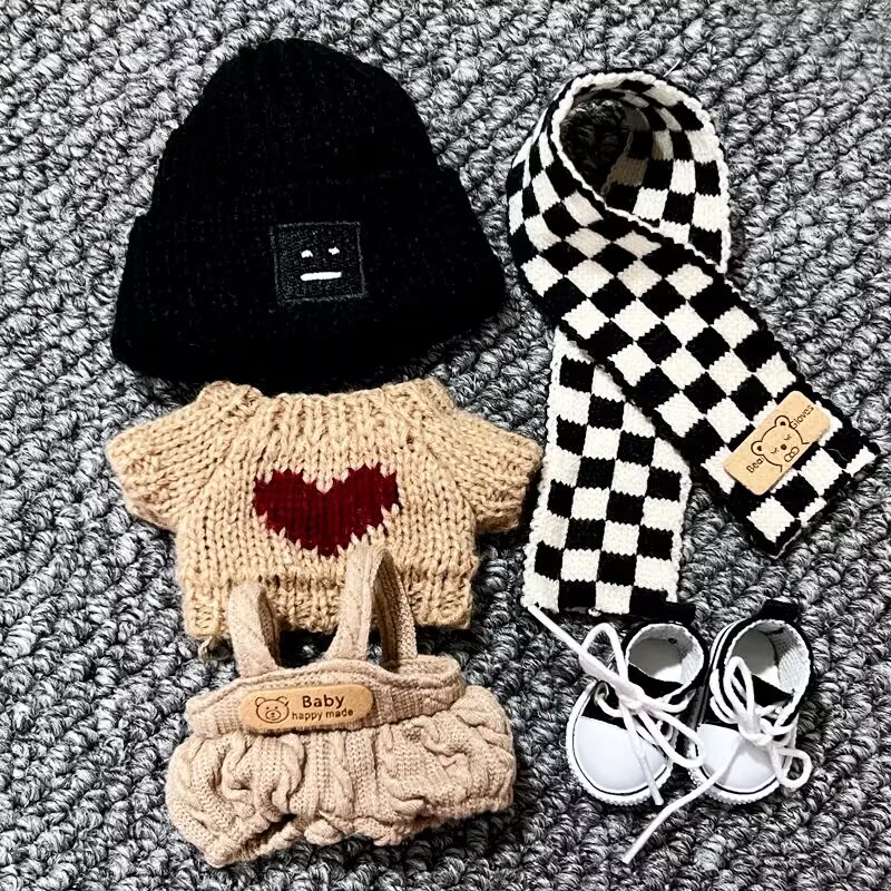 Baby Clothes - Schattige babykleding van 10 cm, herfsttrui-sjaalset,
