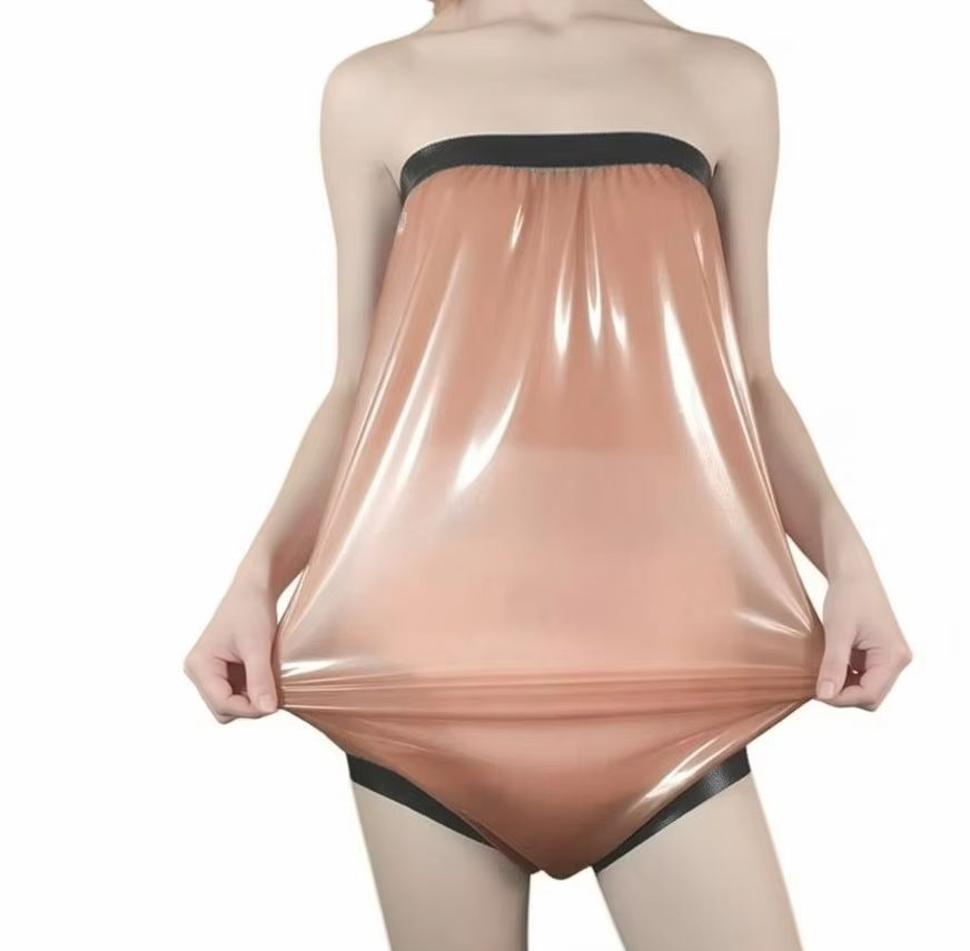 Diapering - Rubberen shorts ondergoed slips transparant roze