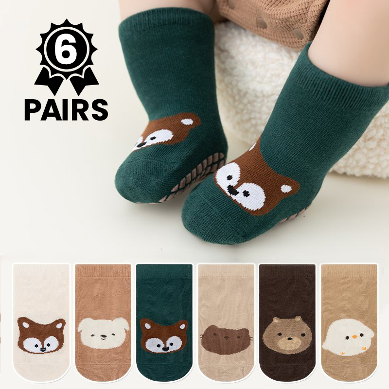 6 paar schattige cartoon diere - Unisex Baby Socks Non Slip recensie en prijs