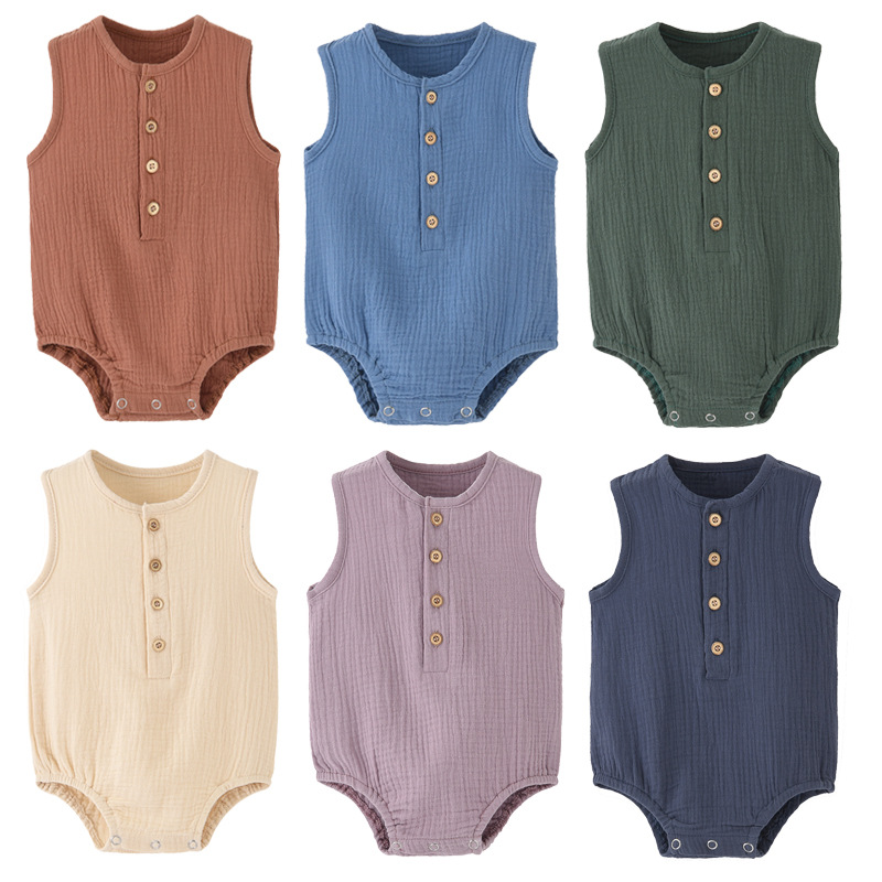 Zomer, effen, voor pasgeborene - Baby Summer Linen Sleeveless Jumpsuit recensie en prijs