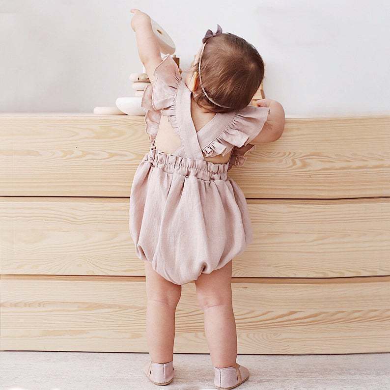 Baby Meisjes Rompertjes Zomer  - Baby Summer Linen Sleeveless Jumpsuit recensie en prijs